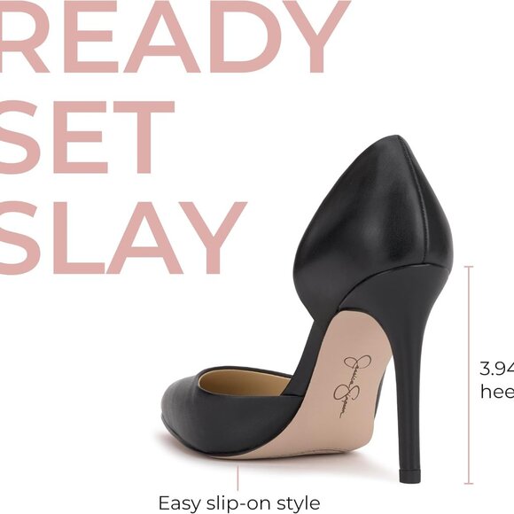 Women's D'Orsay Pump Size 8 Leather Sole Pointy Toe High Heel Stiletto - Picture 4 of 5